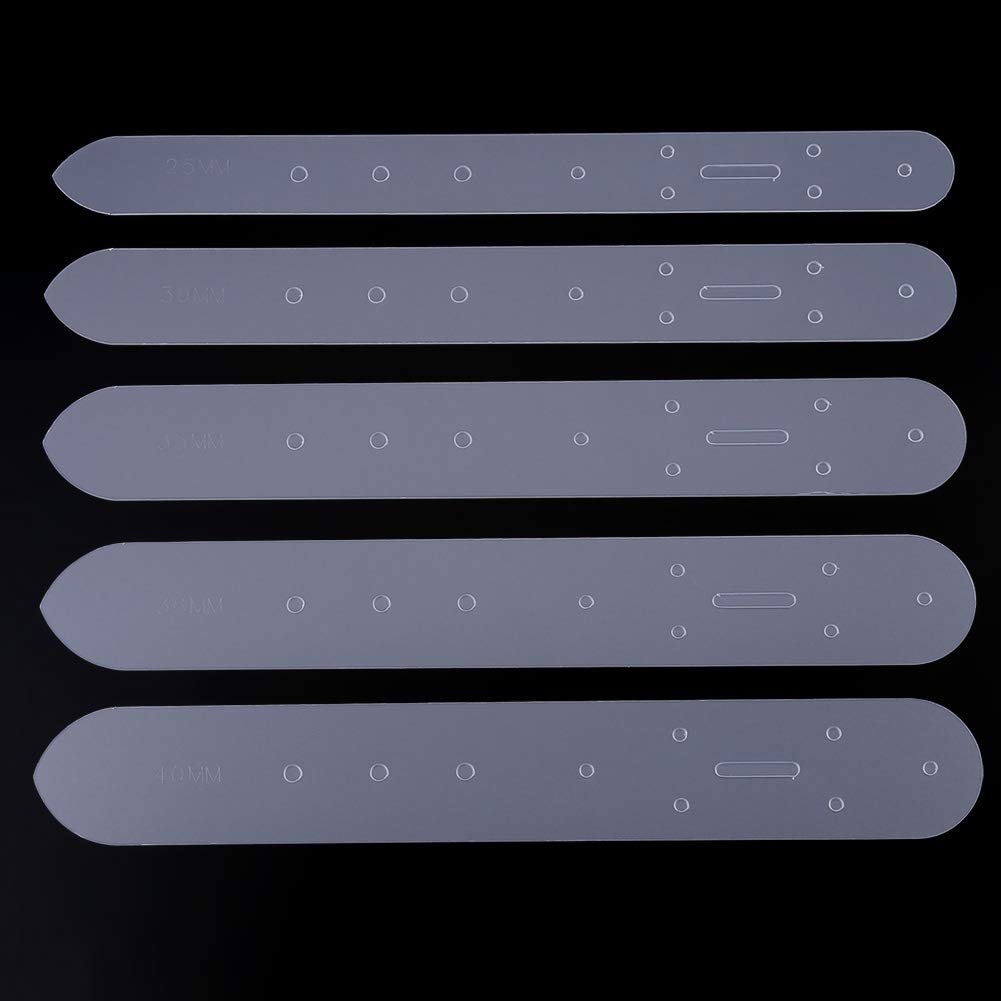 Leather Belt Hole Punch Template Set, 5 Pieces, Translucent Craft DIY Tools