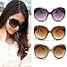 HuntGold 1X Lady Girl Popuplar Graceful Sunglasses Retro Vintage Big Frame Goggles Shades Eyeglass(bright black)