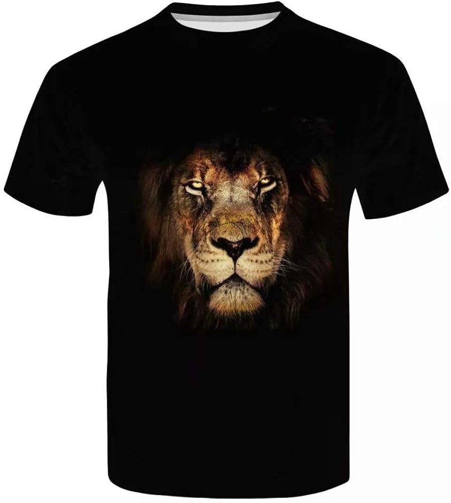 Mens Cute Animal Print Short Sleeve TShirt Lightweight Casual Summer