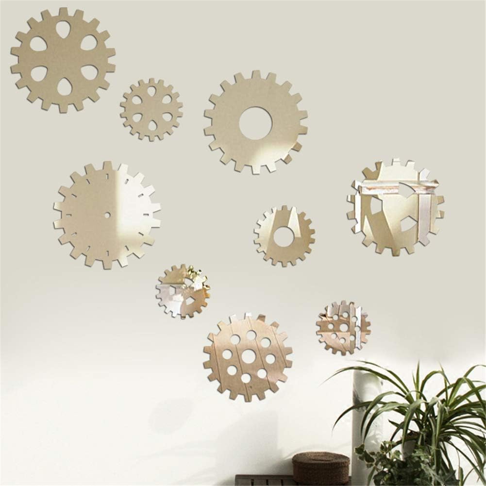 seaNpem Acrylic Mirror Wall Sticker, 4 Pcs DIY Removable Waterproof Floral Mirror Wall Decals Decorative Murals Stickers - Image 3