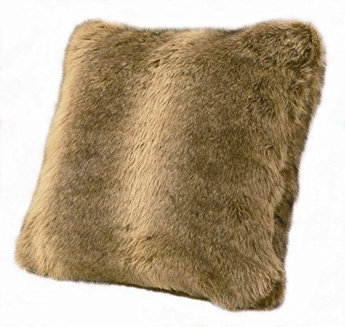 HiEnd Accents Faux Wolf Fur Pillow