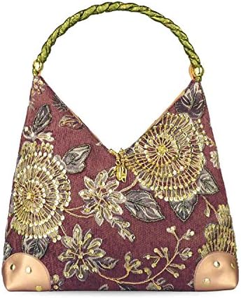 2018 Spring Flower Embroidery Bag Retro Style Bag Bead Embroidered Handbag Single Shoulder Bag Female Bag