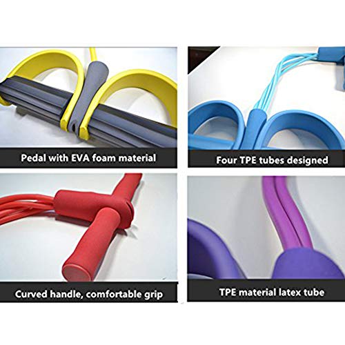 Heymax-Fitness-4-Tubes-Sit-up-Pull-Rope-Exercise-Equipment-Pedal-Resistance-Band-Elastic-Tension-Rope-for-Home-Gym-Yoga-Workout-Multifunction-Pedal-Arm-Leg-Trainer-Abdominal-Training