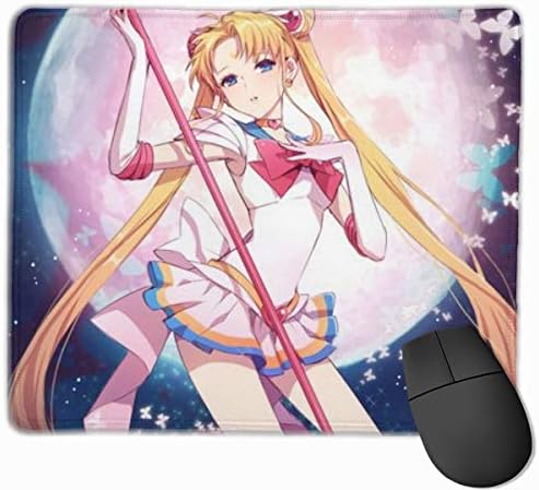 Coototo Sailor Moon Anti-Slip Water-Resistant Table Mat Rubber Base Games Mouse PC Pad 9.8 X 11.8 Inches for Office School Dormitories Internet Cafes