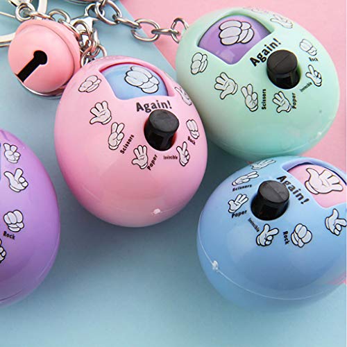 GKanMore Toy Keychain Guessing Game Toy Rock-Paper-Scissors Toy Key Chain for Adults Kids, Pack of 4 (Egg Shape) - Thumbnail 7