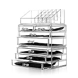 Unique Home Acrylic Jewelry and Cosmetic Storage Makeup Organizer Set, 3 Piece