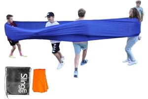 Lumos Products Sling'em (Neon Orange) Human Slingshot Game, Large Stretchy Spandex Sensory Band, Team Building, Kids/Adults Outdoor Game.