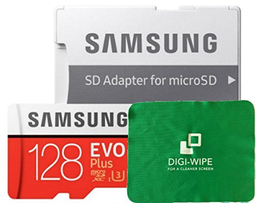 128 GB Micro-SD Evo Plus Speicherkarte für Samsung Galaxy M11, M21 und M31, inklusive Digi Wipe Mikrofaser…