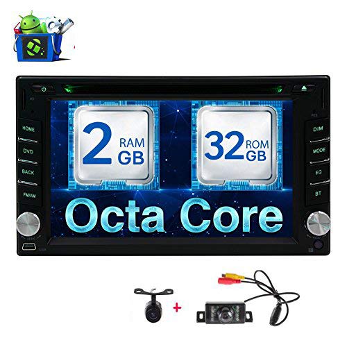 Free Dual Camera as Gifts! 6.2 inch Android 7.1 OS Car Stereo with Car DVD CD Player Double Din Head Unit support Radio GPS Bluetooth wifi Mirrorlink 64GB USB SD optional OBD2/Subwoofer/DAB/DAB+/3G/4G