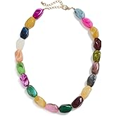 ADINA EDEN Women's Gold Chain & Multicolor Bead Necklace