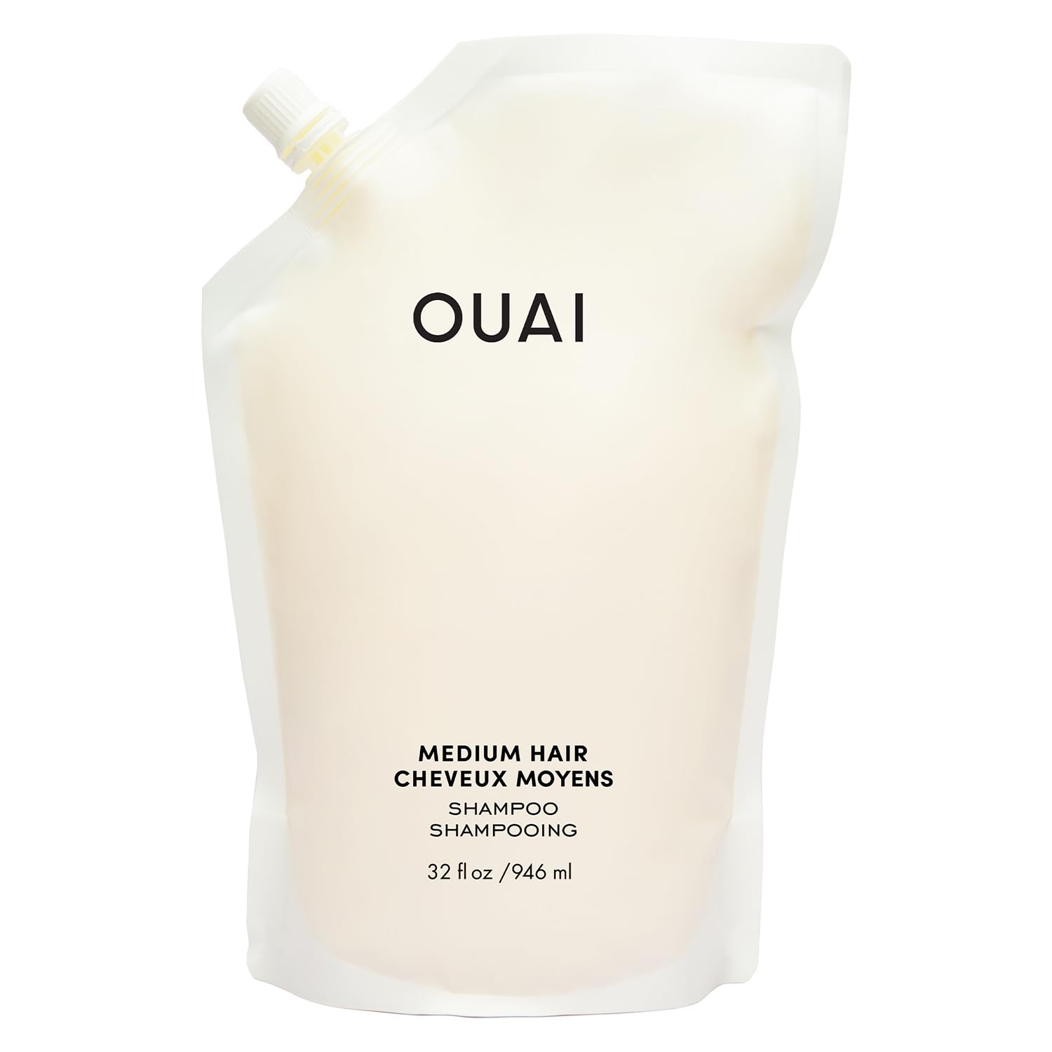OUAI Medium Shampoo Refill - Hydrating Shampoo with Coconut Oil, Babassu, Kumquat Extract and Keratin - Strengthens, Nourishes and Adds Shine - Paraben, Phthalate and Sulfate Free Hair Care - 946ml
