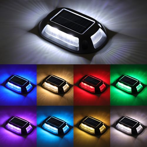 VOLISUN Solar Driveway Lights Dock Deck Lights 12 Pack,9 Colors in 1