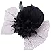 Coolr Women's Fascinator Flower Hair Clip Feather Burlesque Punk Mini Hat Black
