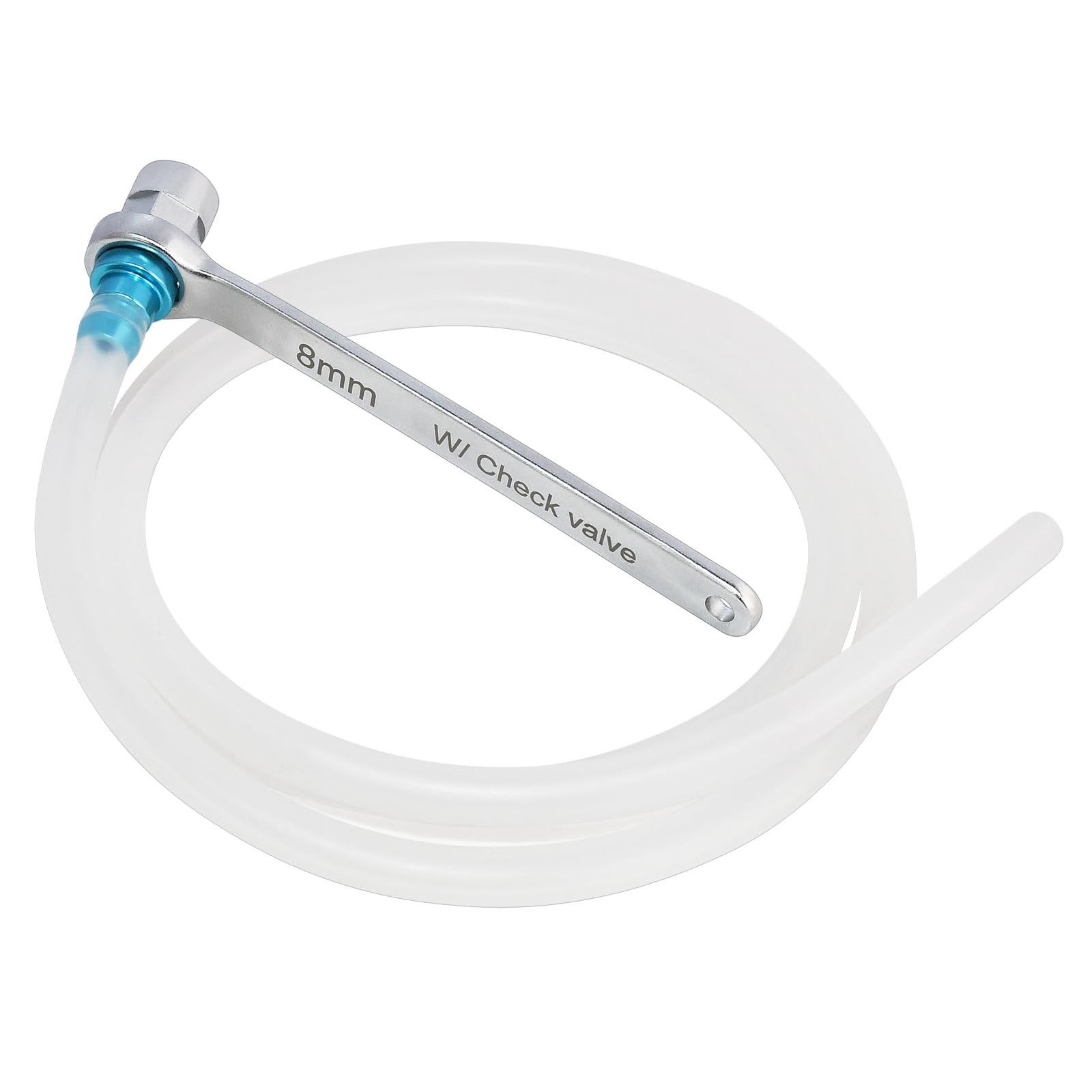 FIRSTINFO Mini 8mm Brake Fluid Clutch Bleeder Hose with 12 Point Wrench and Check Valve for Brake Bleeding & Hydraulic Clutch Systems