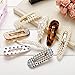 Large Pearl Hair Clips Resin Hairpins Pearl Hair Barrettes,Gold Acrylic Leopard Marble Geometric Hairpin, Tortoise Hair Clips for Women Girls-Pearl and Resin Clips Set 8 Pack