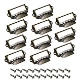 uxcell Label Holder Pull Handles, Vintage Iron