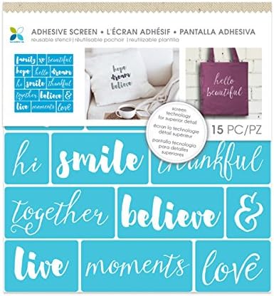 Momenta Family Words Fabric Screen Stencil, Blue