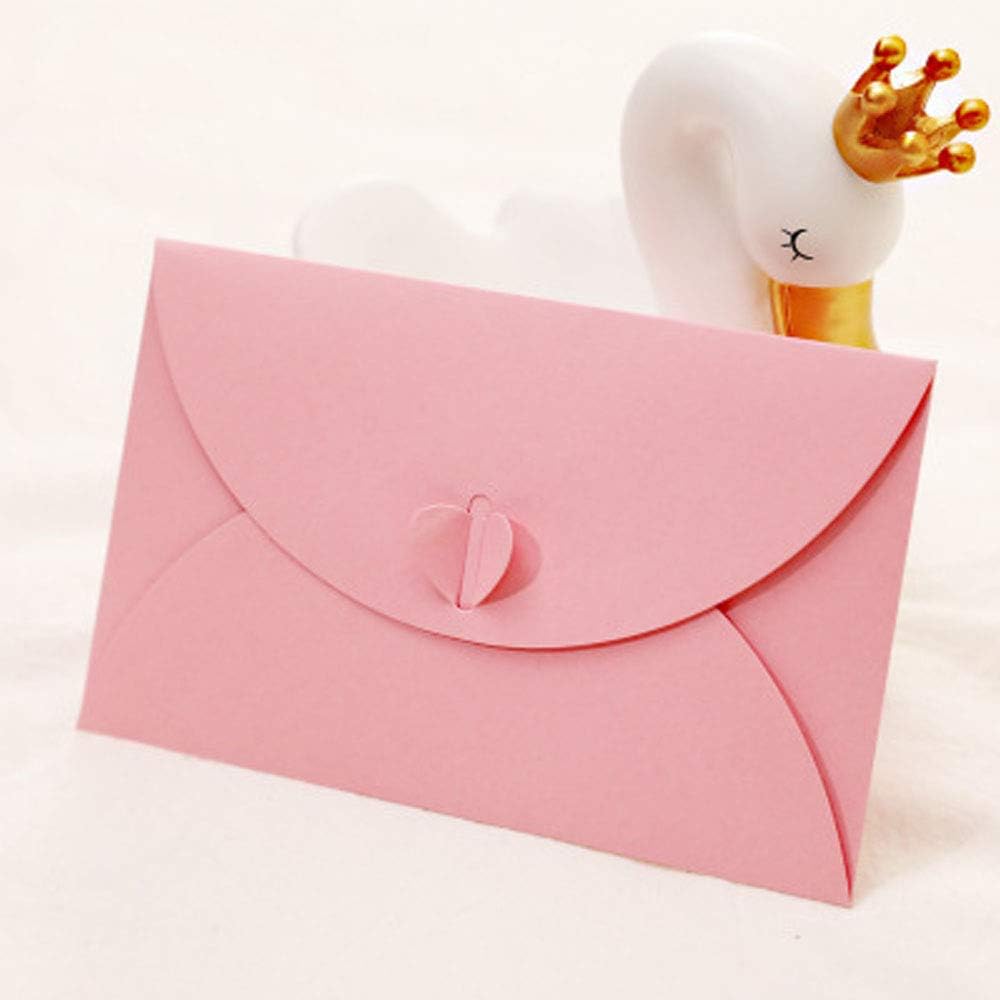 20 Piece Envelopes, Greeting Card, Postcard Envelope, Creative Retro Cute Heart-Shaped Envelope for Christmas Gift Cards Designer Invitation Envelopes, Valentine's Day DIY Craft(17.5cmx11cm)