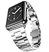 PUGO TOP Replacement Apple Watch Band 40mm 38mm for Women Men, Stainless Steel Metal Replacement Classic iWatch Wristband Strap for Apple Watch Series 4/3/ 2/1, 38/40mm Silver