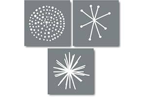 I LIKE THAT LAMP Starburst Stencils (3 Designs), Large Nordic Snowflake Templates for Painting Floor/Wall/Tile/Furniture/Fabric/Wood, Each 11.8” x 11.8”, Strong & Reusable, DIY Craft, Made in America by Small Business