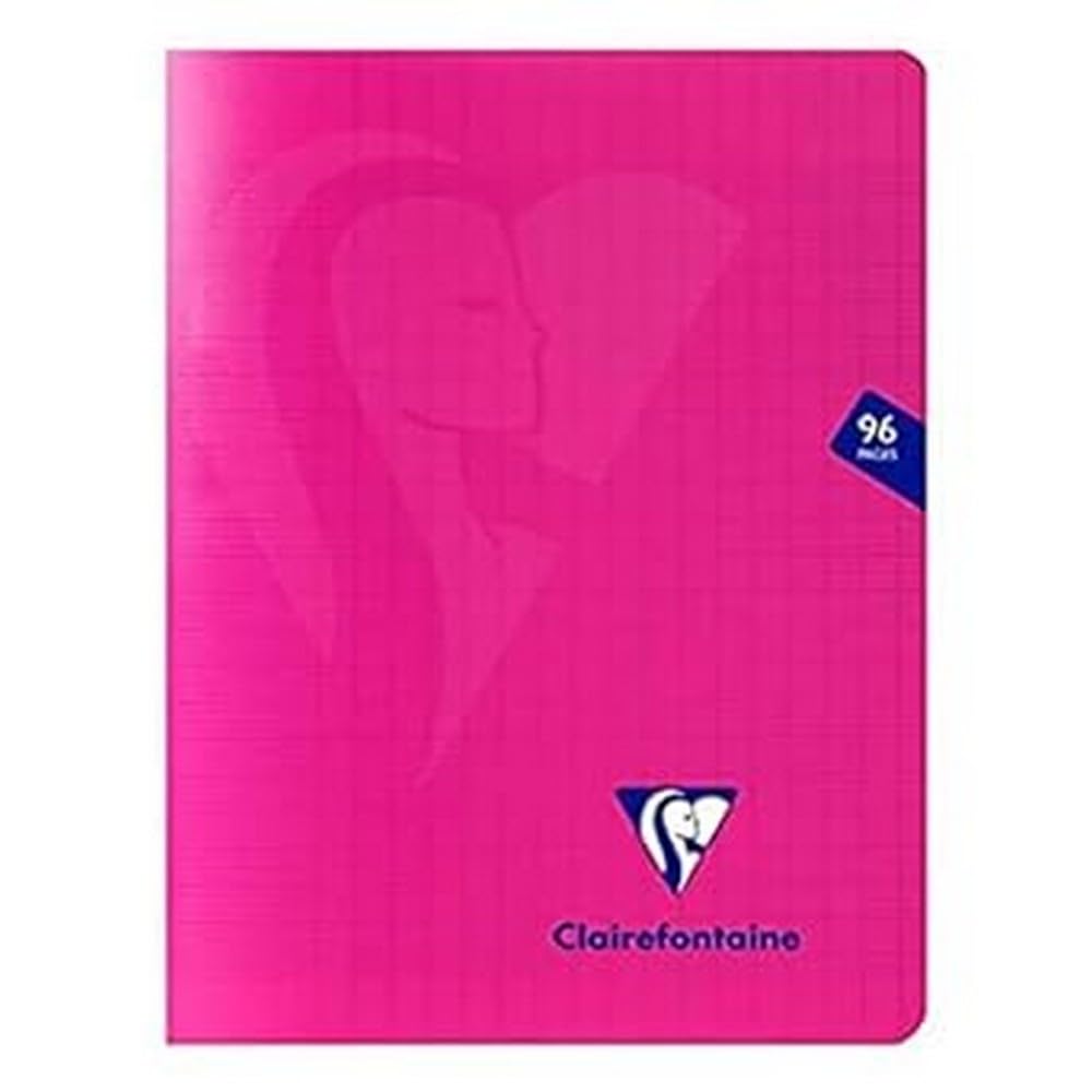 Clairefontaine 313741C - One Pink Mimesys Stapled Notebook - Dimensions: 17 cm x 22 cm - 96 Seyes Ruled Pages - 90 g White Vellum Paper - Polypro Cover