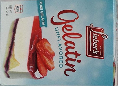 Lieber's Gelatin Unflavored Pure Gelatin Kosher For Passover 1 Oz. Pack Of 3.
