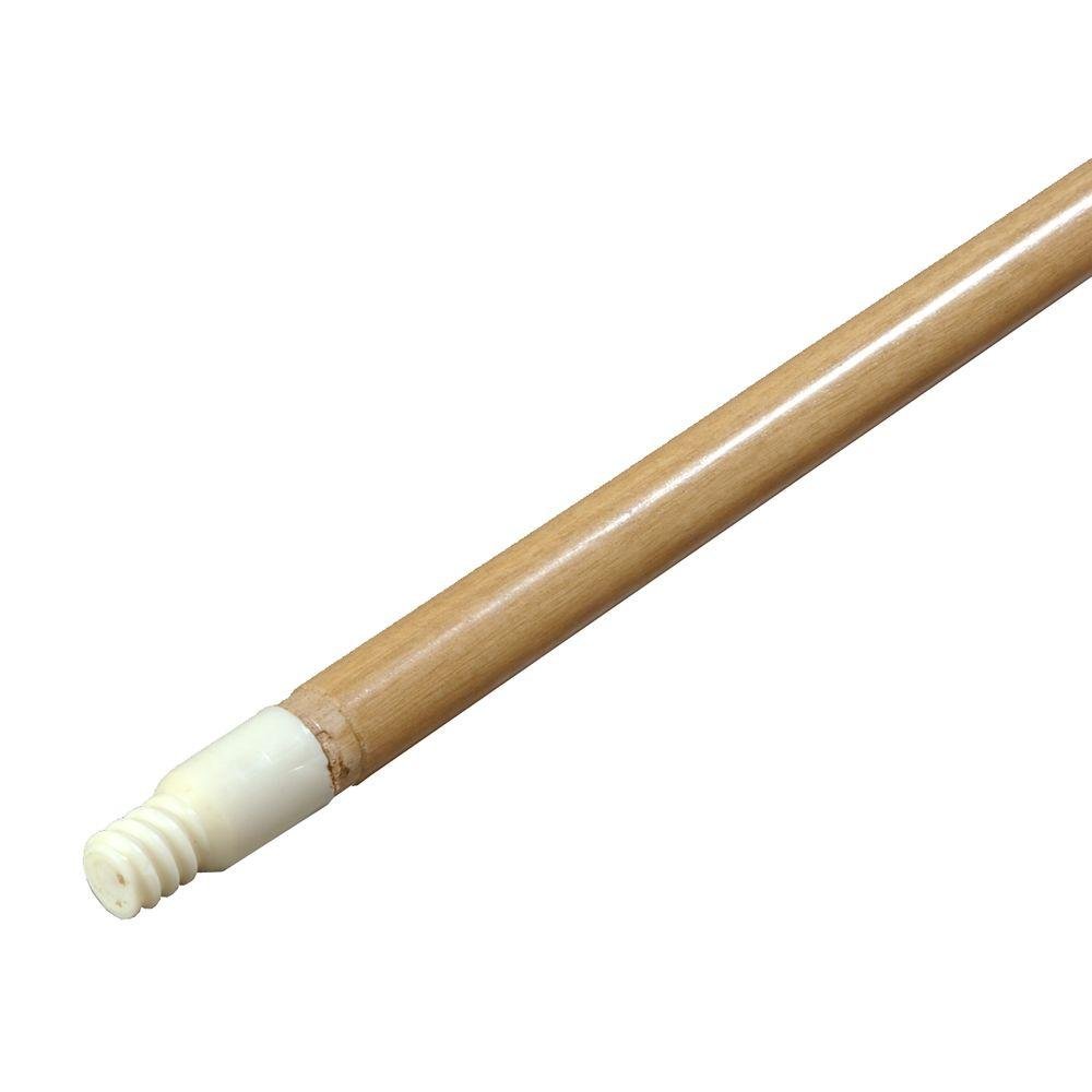 Photo 1 of Carlisle FoodService Products 4028500 Threaded Nylon Tip Wood Handle, 0.94" Height, 0.94" Width, 60" Length, Wood/Other (Pack of 12)