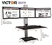 Victor DC475 High Rise Electric Triple Monitor Standing Desk Converter | Three Monitor Sit-Stand Desk | Black | 28″ Wide Work Surface | Compatible with Any Standard Desk | Adjustable Monitor Holderthumb 3