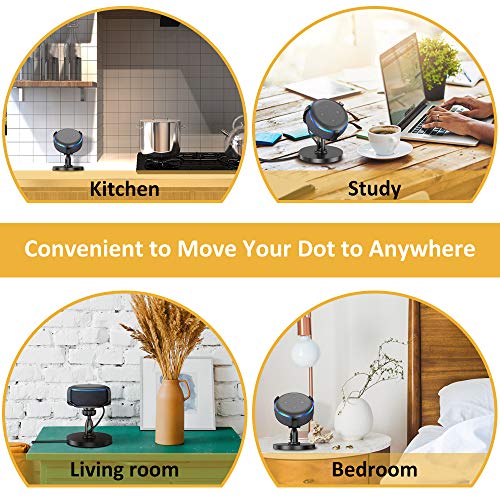 Comsoon Echo Dot Holder for 3rd Generation, 360° Adjustable Stand Bracket Mount with Rubber Protection for Home Speaker, Clever Dot Accessories Improves Sound Visibility & Appearance