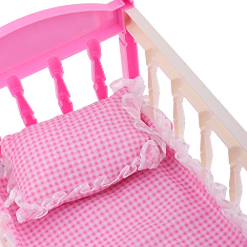 image for Prettyia 2 Set Folding Baby Dining Chair Cradle Bed Kit Simulation Fur