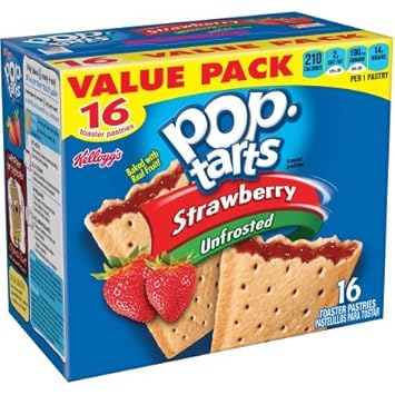 Kelloggs Strawberry Pop-Tarts Toaster Pastries, 16 ct - Pack of 4