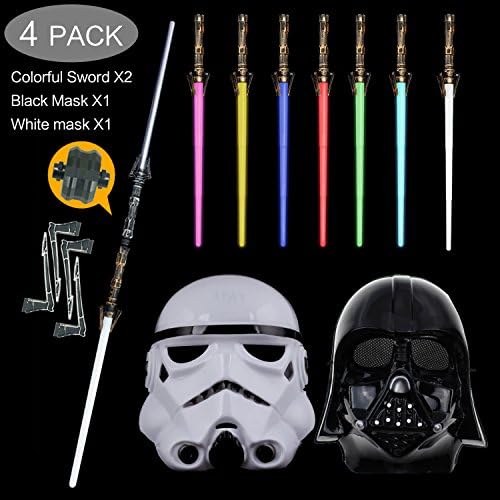 Kids helmet Black and white &amp;[ 2in1 ] Extendable Lightsaber( seven colors)
