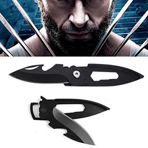 Vosarea 2pcs Mini Multifunction Key Chain Knives Fruit Knife Bottle Opener Folding Blade Pocket Knife Outdoor Camping Survival Tools (Black)