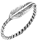 Sterling Silver Sideway Feather Ring Size 11