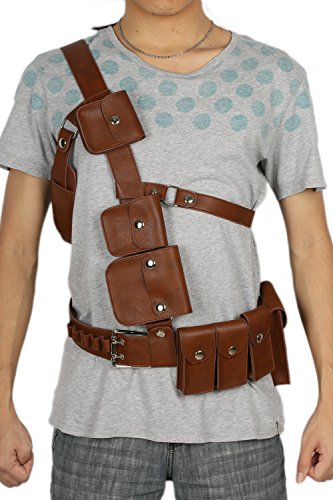 Fall 4 Belt Buckle Deluxe Brown PU Strap Cosplay Costume Accessory Xcoser