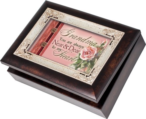 Grandma Burlwood With Silver Inlay Italian Style Music Box/Jewelry Box Plays Wonderful World