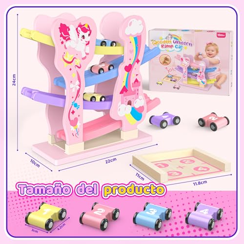 Toyzey Unicorn Montessori toys ages 1 2 3 years old car toy ball track