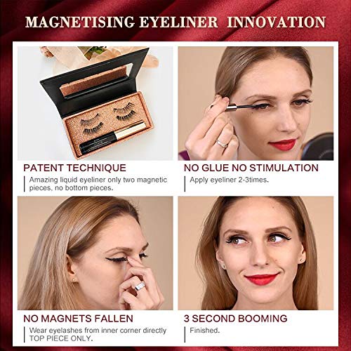 LUXILASH Magnetic Eyelash and Eyeliner Kit | Reusable Silk | Natural Look | Day and Night | No Glue | 6 Pieces | Ultra Soft