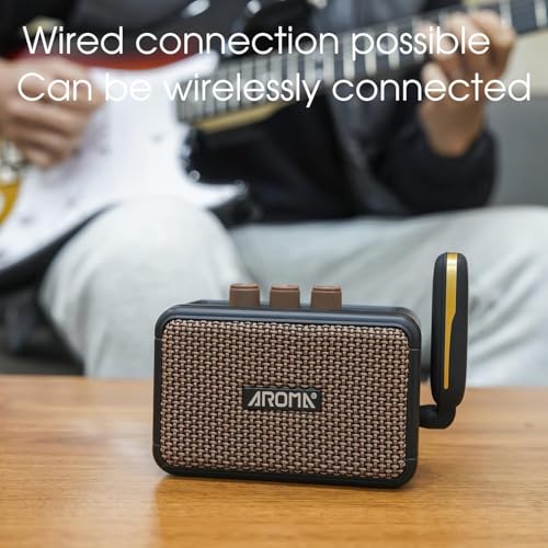 M-VAVE Amplificador Mini para Guitarra Elétrica : 5W Portátil com Bluetooth 5.3, 2 Canais (Clean/Overdrive), Bateria Recarregável 7h - Som Profissional para Prática em Casa, Viagens e Sessões Jam