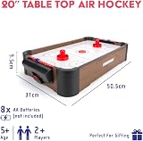 Power Play Air Hockey Table Game 20in Wooden Portable Brown view 7