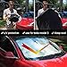 Auto Rover Windshield Sunshade for Tesla Model 3 Model Y Foldable Front Window Sun Shade，Double Layer Light Blocking Fabric 240T Material Sun Visor Protector Accessories Blocks UV Rays