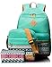 Leaper Canvas Laptop Bag Backpack Shoulder Bag Purse Pen case Water Blue