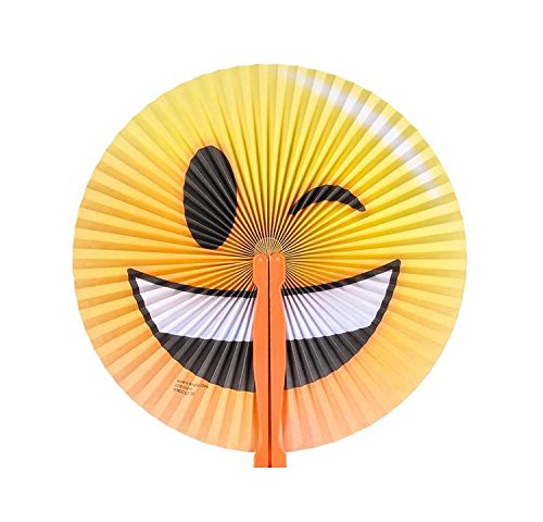 Bargain World 10" Emoticon Folding Fans [12-Pack] | Fun & Exciting Hand Fans For Kids & Teenagers From Our Huge Collection | Sticky Notes Included - Thumbnail 5
