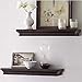 LightStan Floating Shelves Wall Mount, Modern Art Decorative Display Ledges for Living Room/Bedroom/Bathroom/Farmhouse - 4 Inches Deep Storage, Set of 2, Espresso