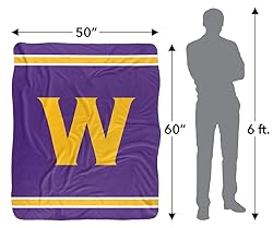 Williams College Blanket, 50"x60" Logo Stripe Silky