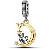 LONGLUCK 925 Sterling Silver Charms for Bracelets Necklaces Dangle Pendant With 5A Cubic Zirconias Bead Charm for Women DIY Jewelry
