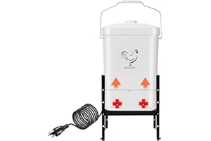 WISMOIER 3 Gallon Heated Chicken Waterer for Winter Automatic Chicken Water Heater,Adsjustable Height Anti-Freezing Poultry Watering System (White, 9 in x 7.1inch x 13.7in)