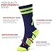 ChalkTalkSPORTS Hockey Half Cushioned Crew Socks | Hockey Player | Navy/Neon