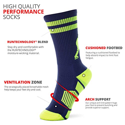 image for ChalkTalkSPORTS Hockey Half Cushioned Crew Socks | Hockey Player | Nav