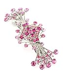 Women's Rhinestone Metal Hair Barrette Clip Hair Pin Antique Silver IMB2150